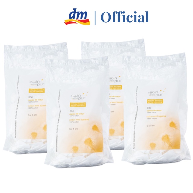 Bông Tẩy Trang Pháp Tetra Medical Carrés De Coton 600 miếng Le Soin Làl'état Pur- Pháp