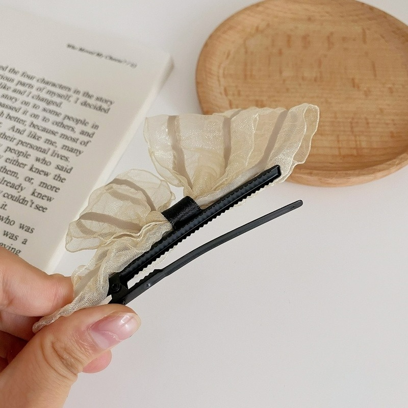 Kẹp Tóc Hình Bướm Ren Màu Đen Thời Trang Cho Nữ