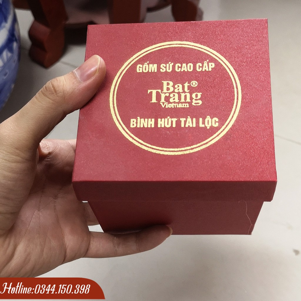 Bình Hút Tài Lộc Bát Tràng Mini - Vẽ Vàng