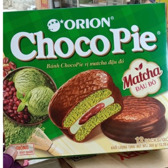 Bánh Chocopie Vị Matcha Đậu Đỏ Hộp 12 Cái