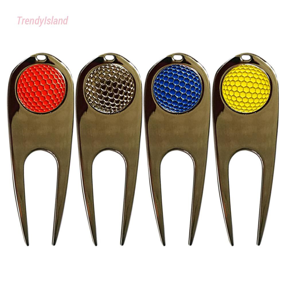 Pitch Cleaner Pitchfork with Golf Marker Multifunctional Golf Divot Repair Tools Golf Accessories