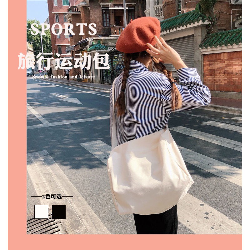 Túi trống canvas đeo chéo siu to -  Túi vải canvas - Túi phong cách ulzzang | BigBuy360 - bigbuy360.vn