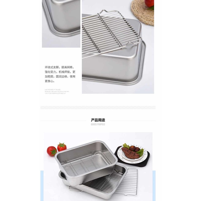 Giá Inox 304 Hình Chữ Nhật Kèm Lưới Lọc Nước Và Khay Vuông Gắn Bồn Rửa Chén Tiện Dụng