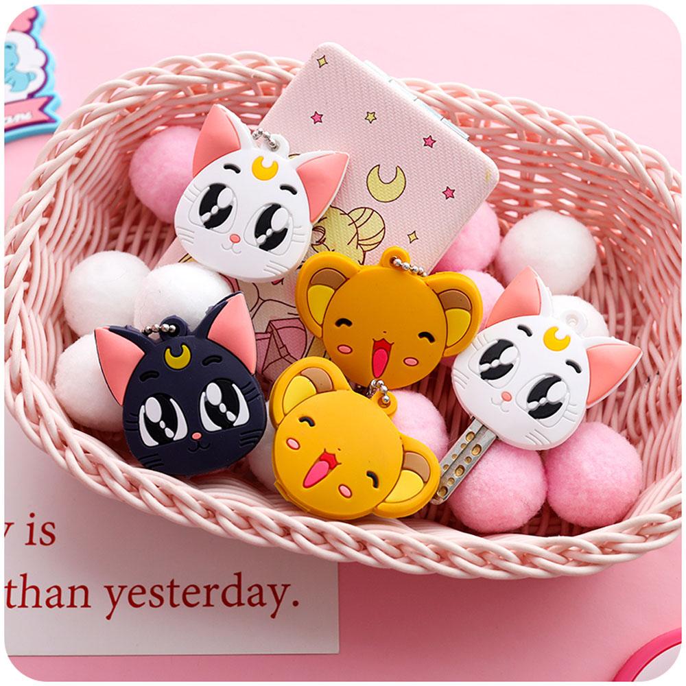 LANFY Sailor Moon Vỏ Silicon Bảo Vệ Chìa Khóa Hình Thủy Thủ Mặt Trăng