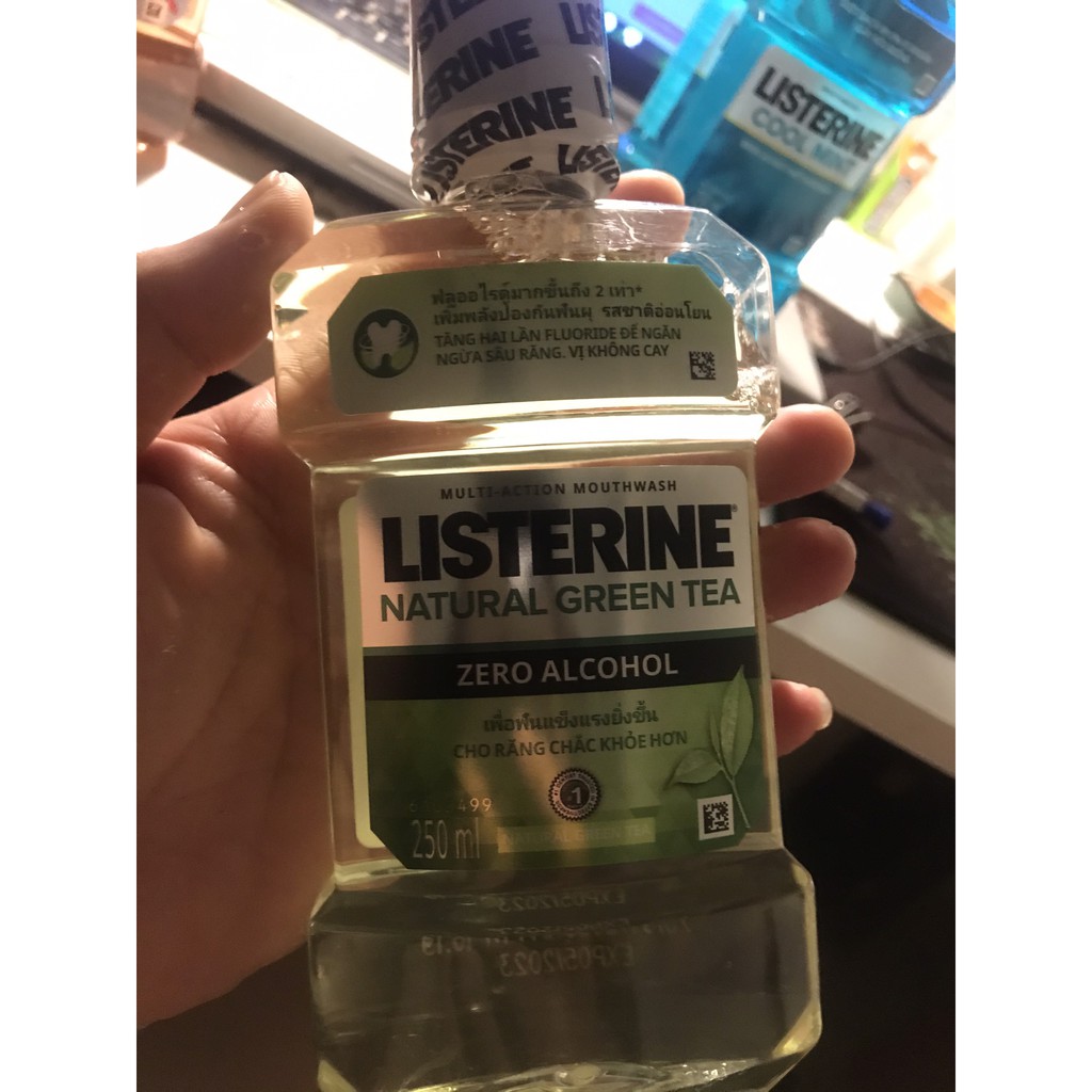 Bộ 2 Nước Súc Miệng Listerine trà xanh không cay chắc răng và Kis dịu nhẹ  cho bé