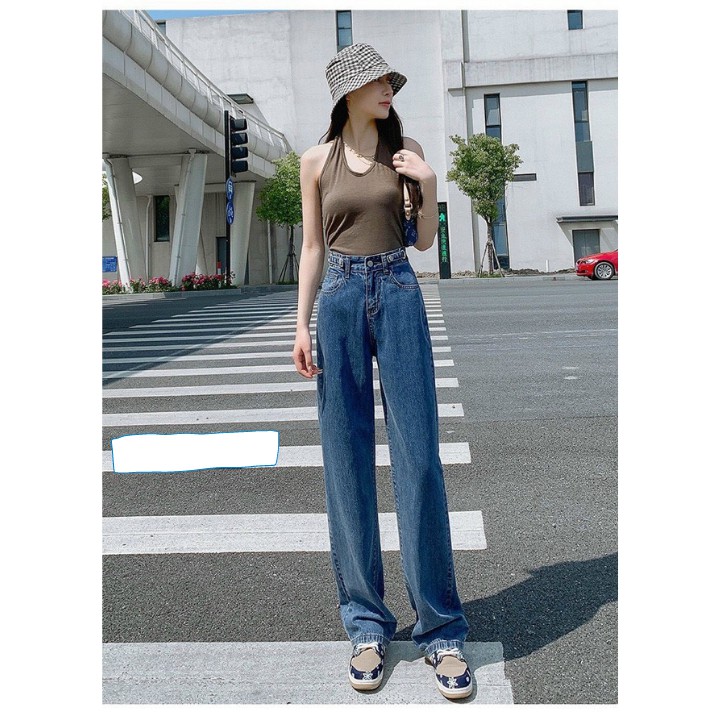 Quần Jean Ống Rộng Đai Thắt Eo Cá Tính Form Ulzzang Unisex phong cách Hàn Quốc mặc lên cực tôn dáng RÔ STORE QD20 | BigBuy360 - bigbuy360.vn