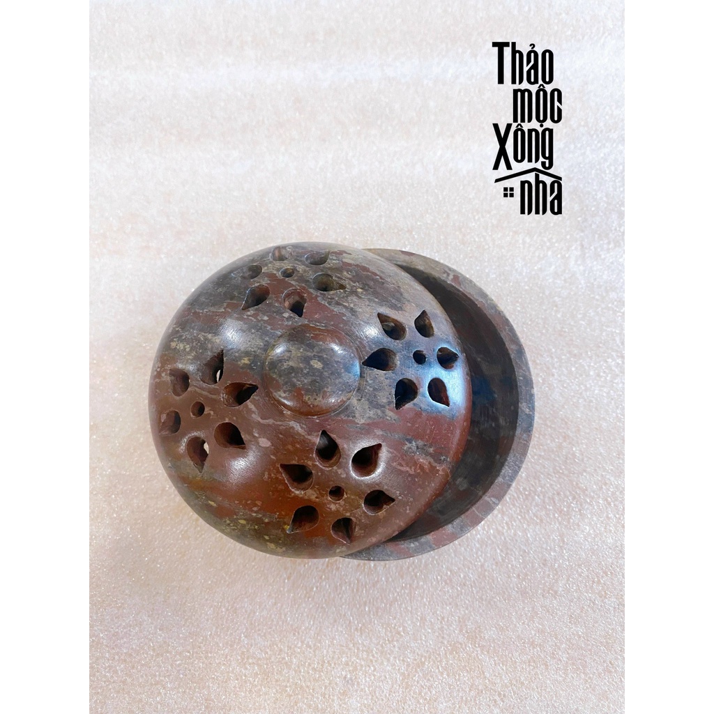 Chén Đốt Đá Marble Vân Đá Độc Đáo - Thảo Mộc Xông Nhà
