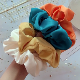 [ Size Lớn ] Scrunchies Dây Cột Tóc Trơn Vải Lụa Mềm Mịn