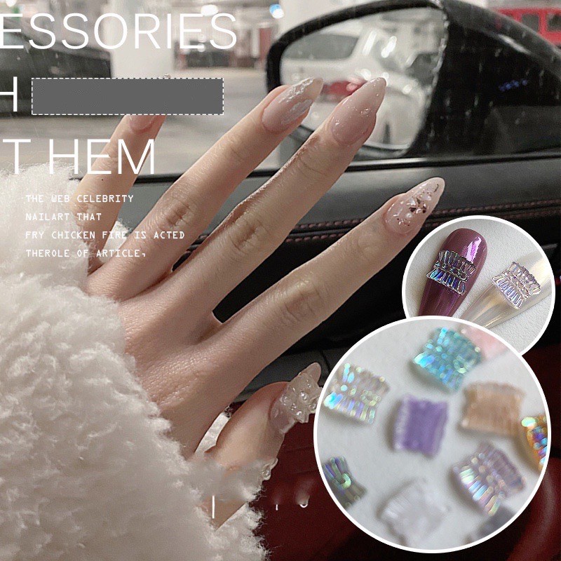 phụ kiện đá hình trang trí móng tay nail mẫu mới