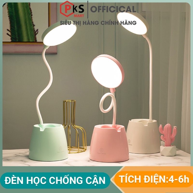 Đèn LED Học Để Bàn Đèn Kẹp Bàn Mini Có Ánh Sáng Vàng Chống Cận Thị Sạc Pin Tích Điện 4-6h Tăng Giảm Độ Sáng Giá Rẻ