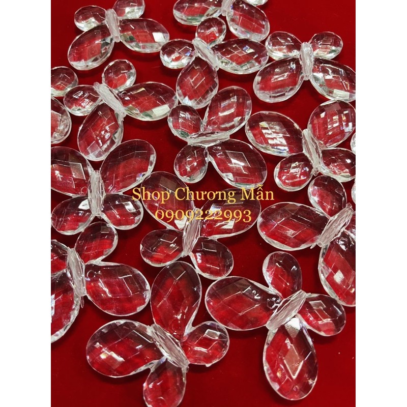 100G Hình Bướm Pha Lê Nhựa Trang Trí Rèm Cửa Giá Sỉ