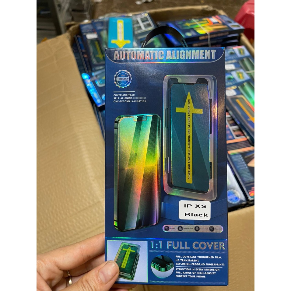 Kính cường lực I.phone 14 ProMax đến 7 Khung tự dán Blue Arrow tự động siêu dễ dán, viền mỏng, chống bám bụi chống nước
