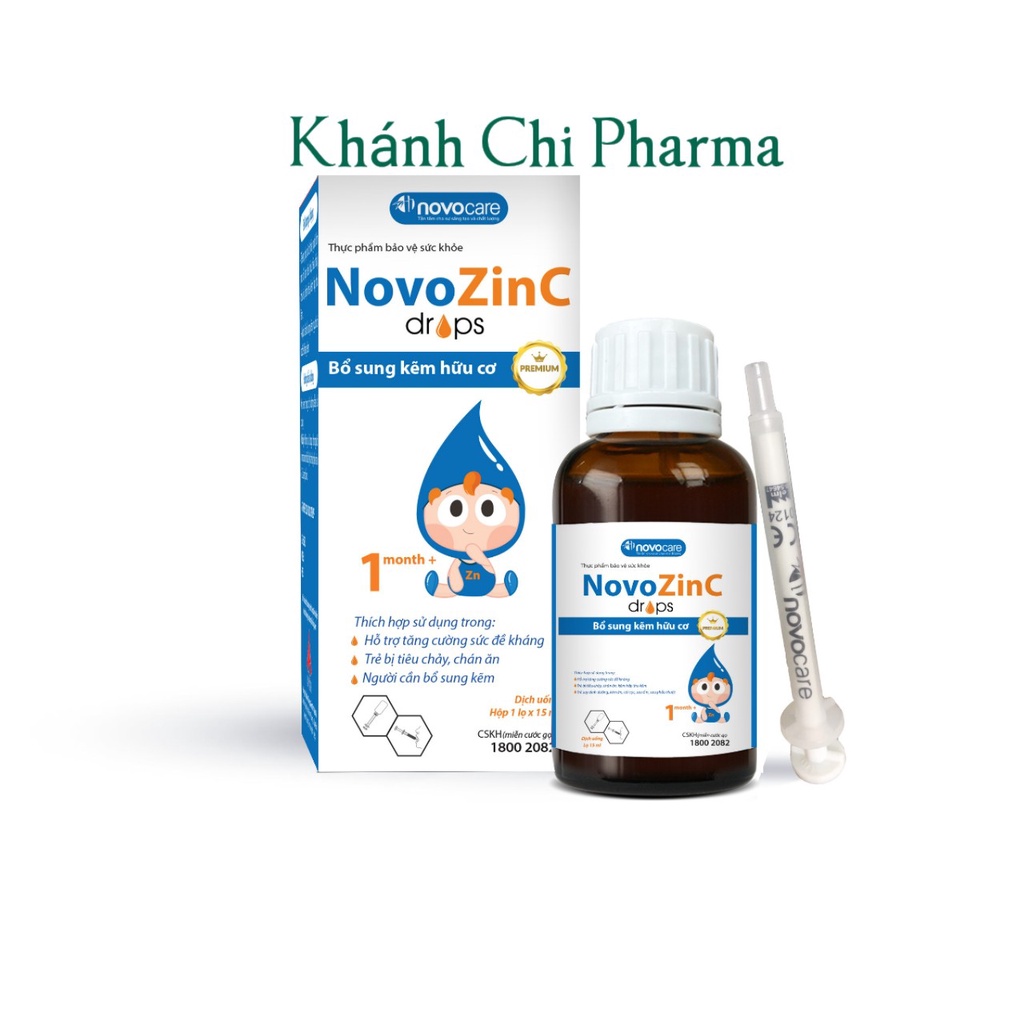 Kẽm hữu cơ Novozinc drops lọ 15ml. Hỗ trợ tăng đề kháng cho trẻ sơ sinh, phụ nữ có thai, cho con bú