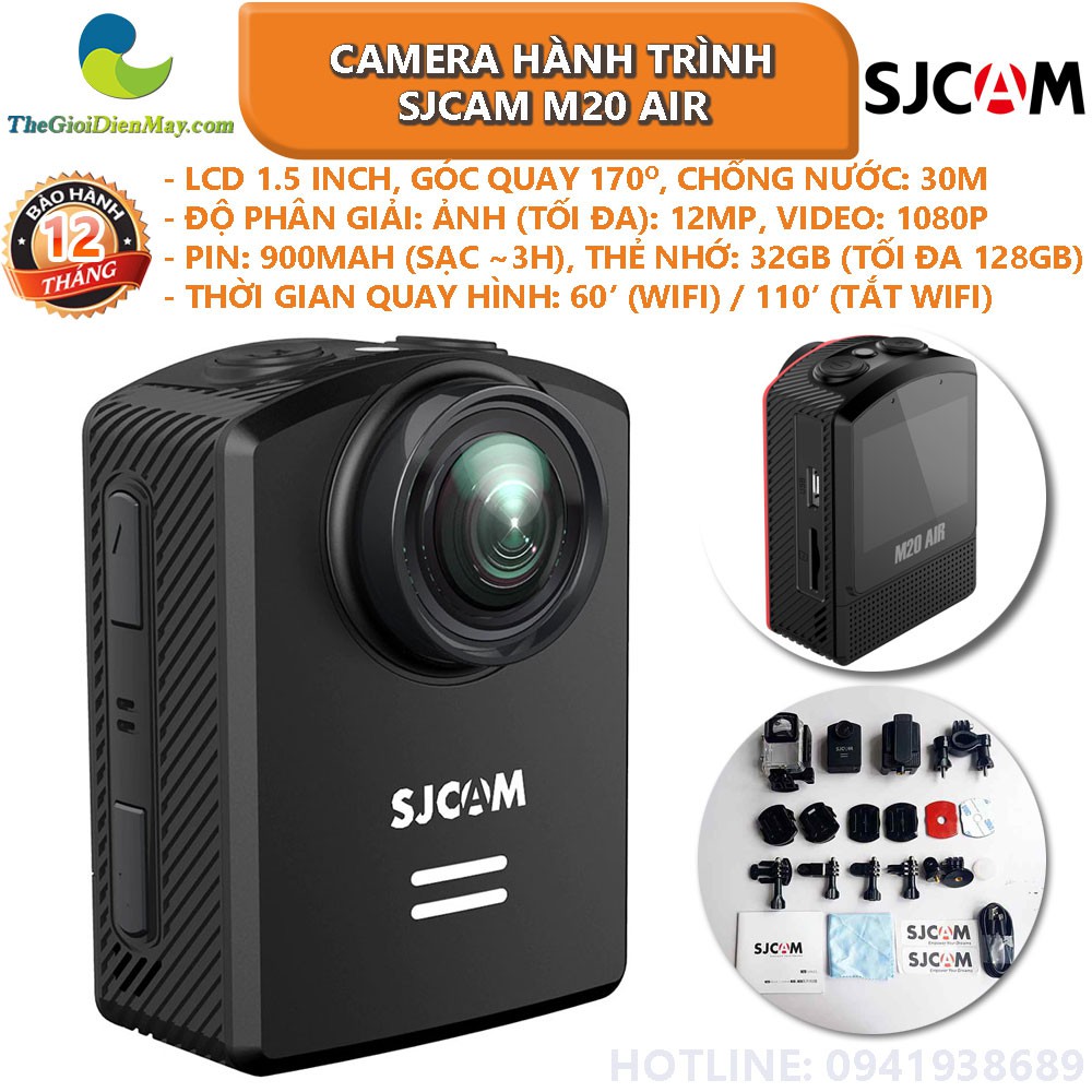 Camera hành trình, camera hành động ACTION CAMERA SJCAM M20 AIR - Bảo hành 12 tháng - Shop Thế Giới Điện Máy | BigBuy360 - bigbuy360.vn