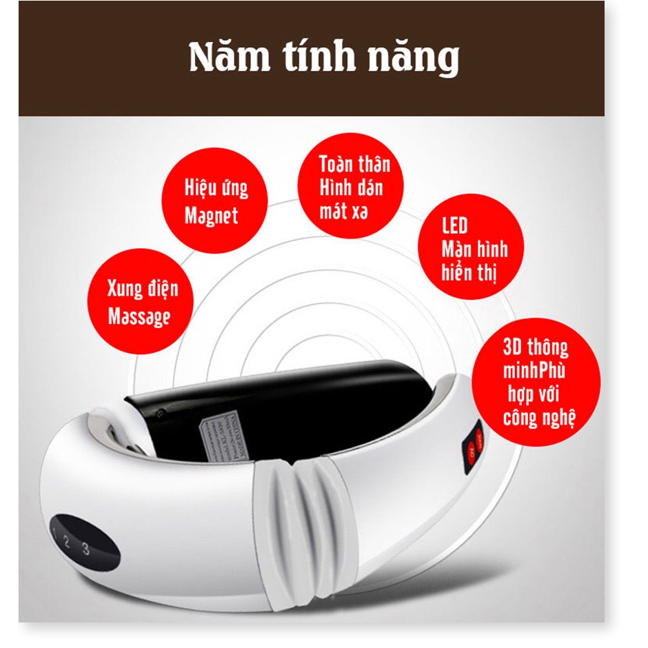 Massage Xung Điện Neck KL-5830Free Ship Cảm ứng xung điện 3D, Giúp nhức mỏi cổ, vai, gáy tuyệt đối.