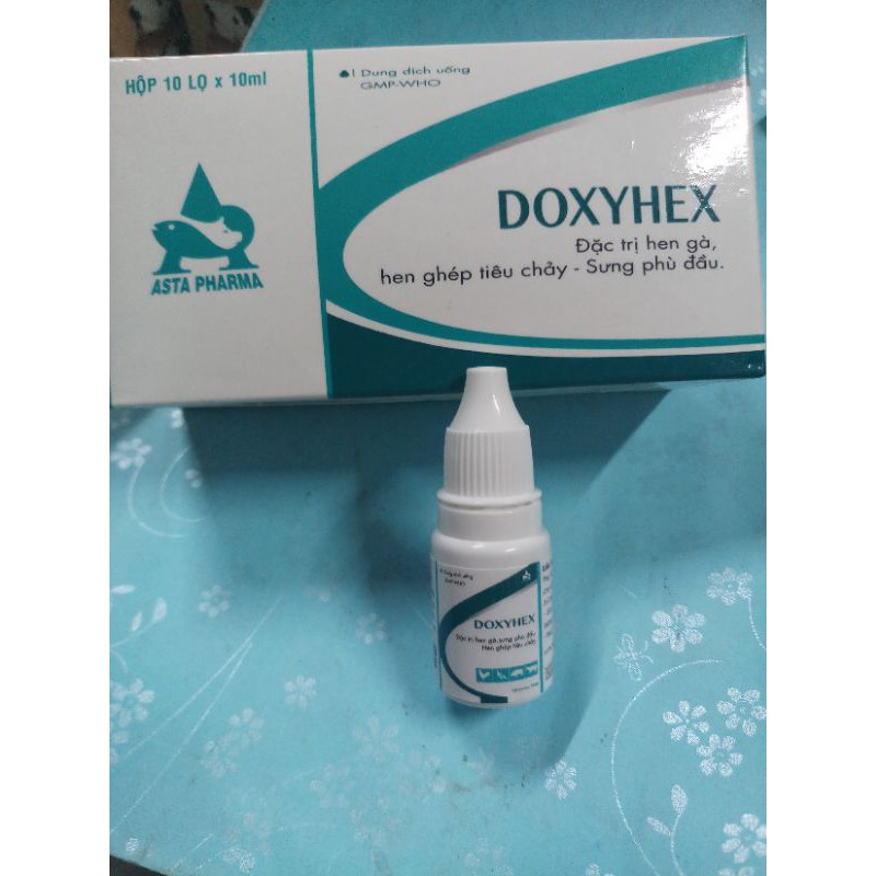 Doxyhex lọ 10ml hen gà, hen ghép t.iêu c.hảy , s.ưng p.hù đ.ầu  hsd 24/03/2023