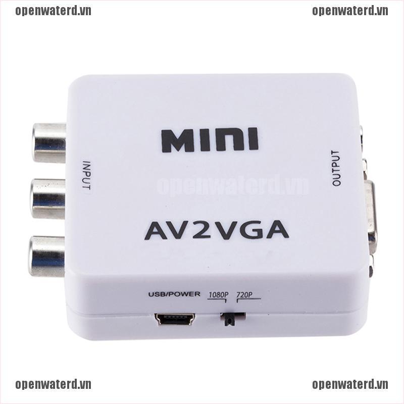 OPD AV RCA To VGA Video Adapter HD 1080P TV Converter Switch Box
