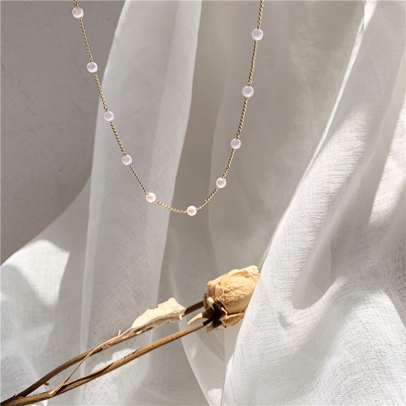 SUXI Vòng choker đính ngọc trai xinh xắn thời trang Hàn Quốc