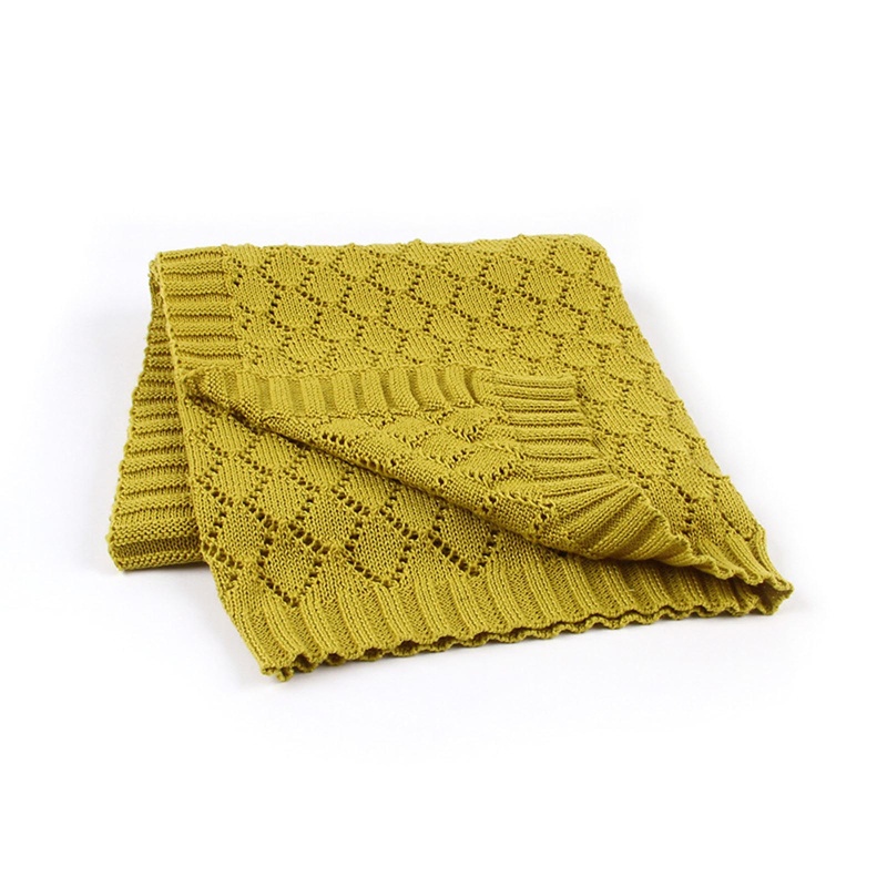 Chăn Dệt Kim Khoét Rỗng Mềm Mại Quấn Em Bé Sơ Sinh