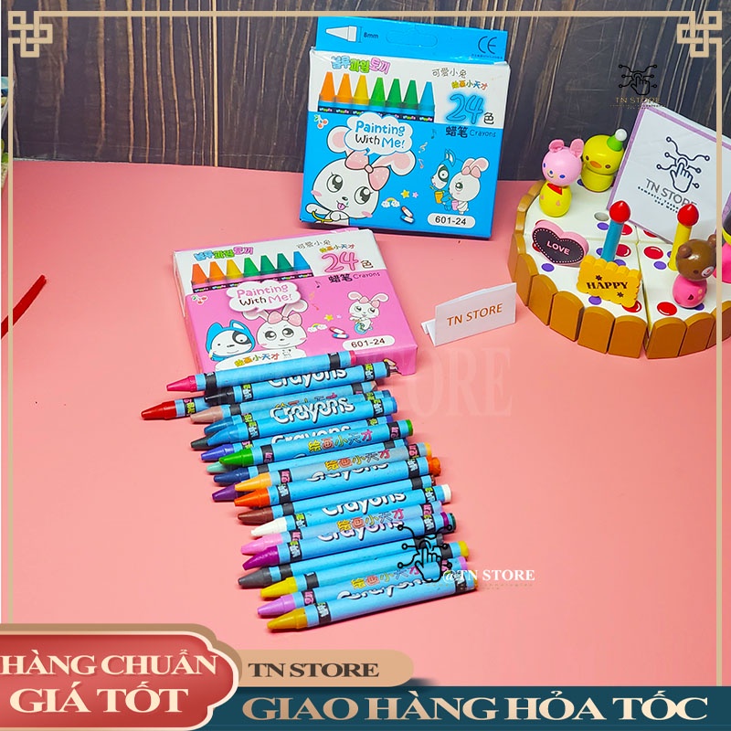 Bộ bút chì màu sáp 12 - 24 cây dành cho các bé