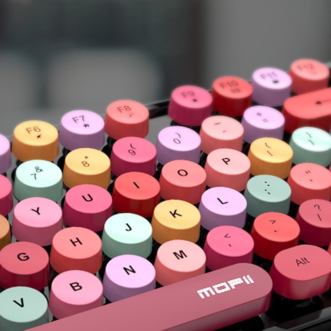 Bộ bàn phím và chuột không dây MOFii N720 MẪU MỚI màu hồng và đen cực đẹp