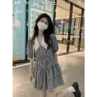 Đầm tiểu thư caro xoè