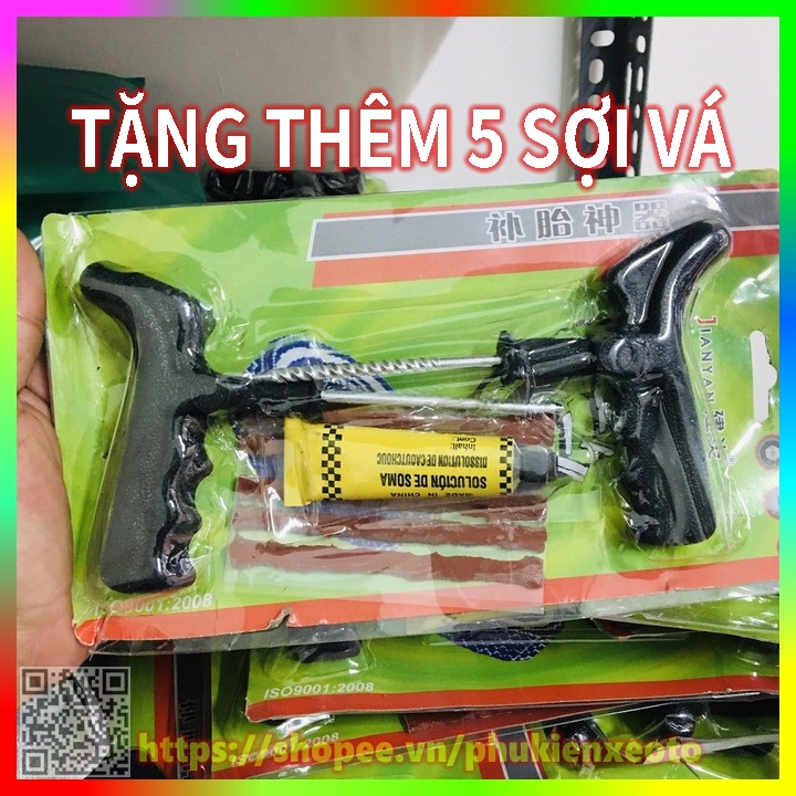 Bộ Vá Lốp Không Săm, Không Ruột Xe Máy Ô Tô Đa Năng 8 Chi Tiết