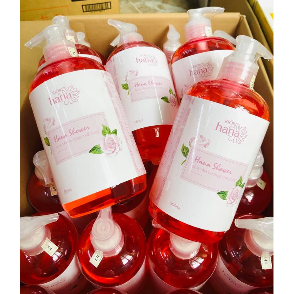 Sữa Tắm Dưỡng Thể Hoa Hồng Riori Hana Shower Gel Rose - Sữa Tắm Hương Nước Hoa Làm Sạch, Dưỡng Da Mềm Mại, Lưu Hương Lâu