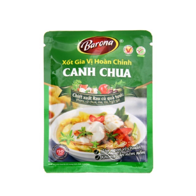 Xốt gia vị hoàn chỉnh Barona canh chua Nam Bộ gói 80g
