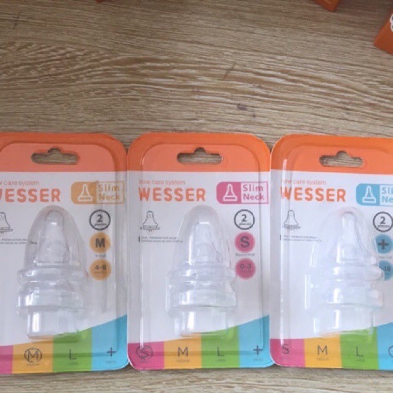 set 2 núm cổ hẹp wesser chính hãng