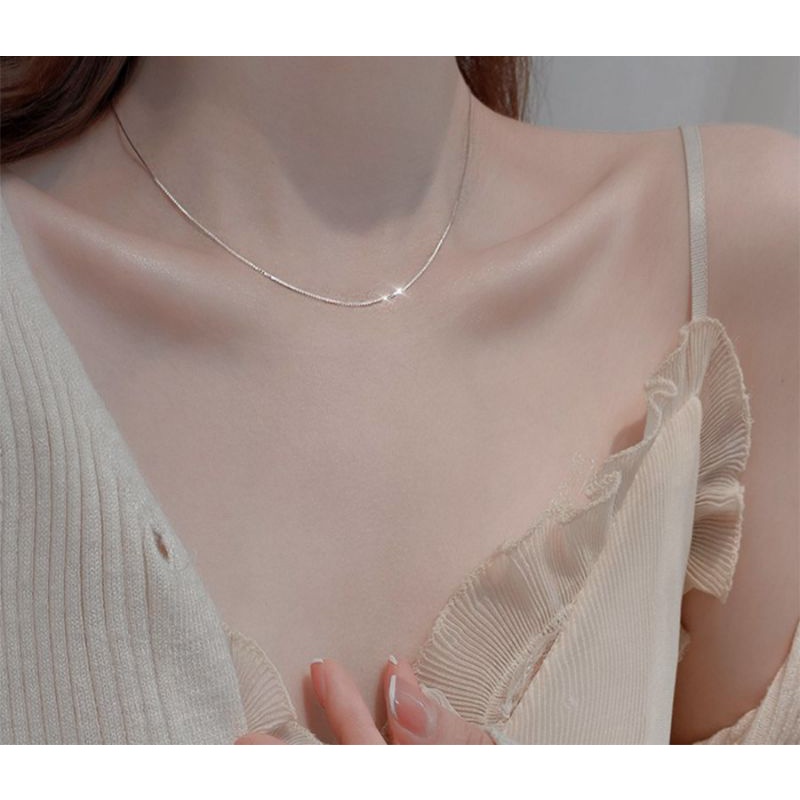 Dây chuyền bạc nữ 925 kiểu choker thanh lịch mã T01 vĩnh viễm bảo hành