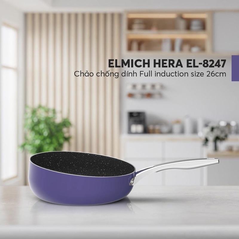 ⚡ Chảo chống dính Full induction Elmich Hera EL-8245 , El - 8246 , 8247 , El – 8248  Màu tím