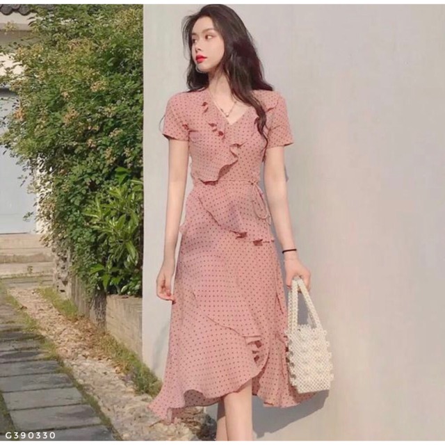 Váy voan chấm bi cao cấp sz s-xl kèmvideo và ảnh thật