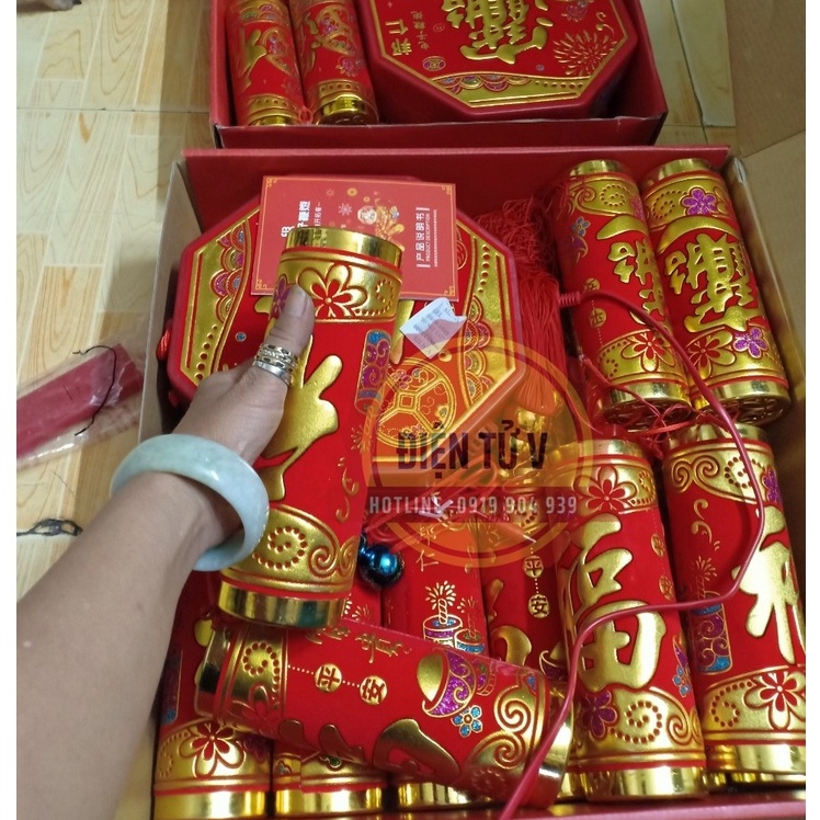 PHÁO ĐIỆN TỬ TRANG TRÍ TẾT SIZE LỚN CÓ REMOTE - TẶNG KÈM PIN