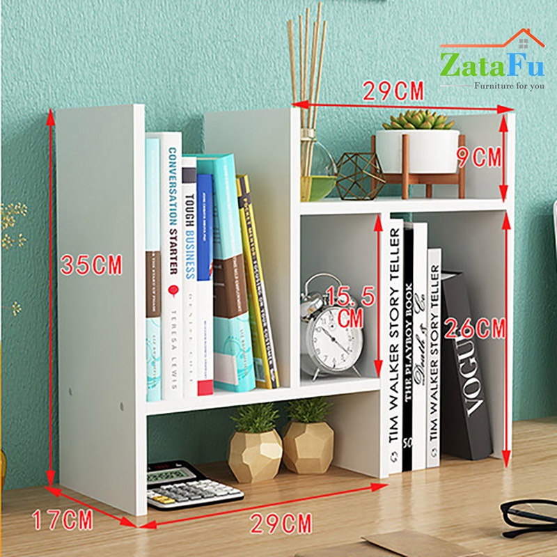 Kệ Sách Gỗ Để Bàn Đa Trang Trí Điều Chỉnh Được Kích Thước