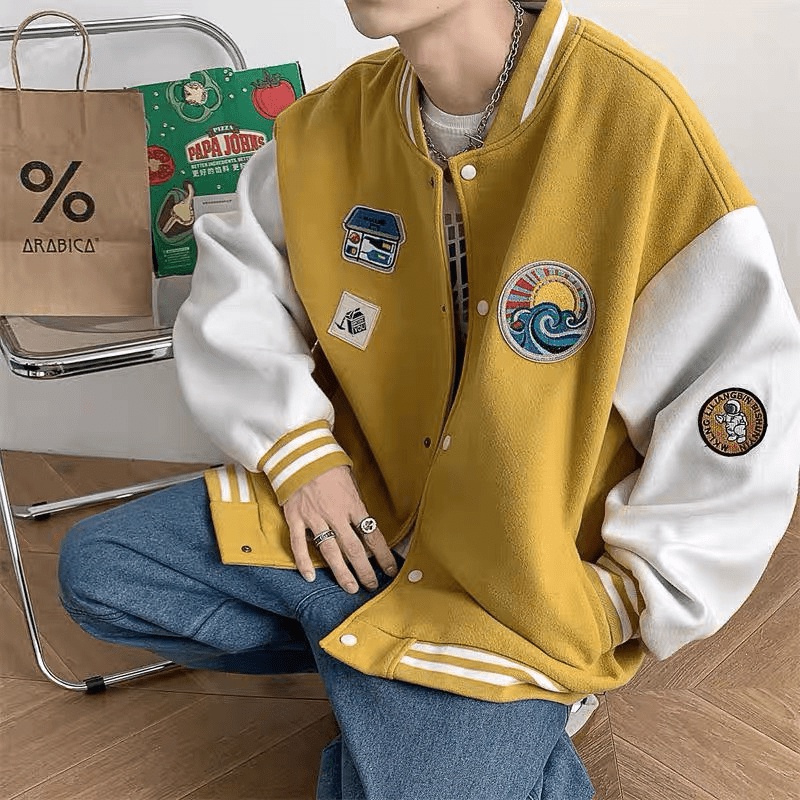 ÁO KHOÁC BOMBER NAM THỜI TRANG PHONG CÁCH HÀN PHỐI HAO TIẾT TRÒN VUÔNG TAM GIÁC