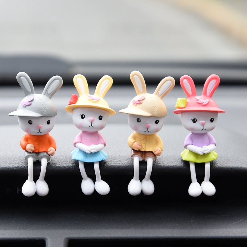 Phụ Kiện Trang Trí Xe Hơi Hình Thỏ Bí Ngô Dễ Thương Sáng Tạo