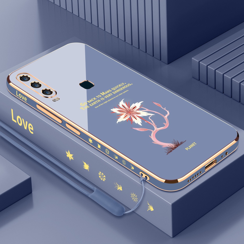 Ốp Điện Thoại silica gel Mềm Mạ Điện Hình Hoa Chống Sốc Cho vivo y11 y12 y15 y17 y19