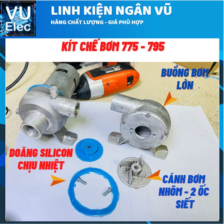 Bộ Kít Nhôm Chế Máy Bơm Cho Động Cơ 775 - 795 - 895, Tản nhiệt Bơm cực tốt, Doăng kín nước