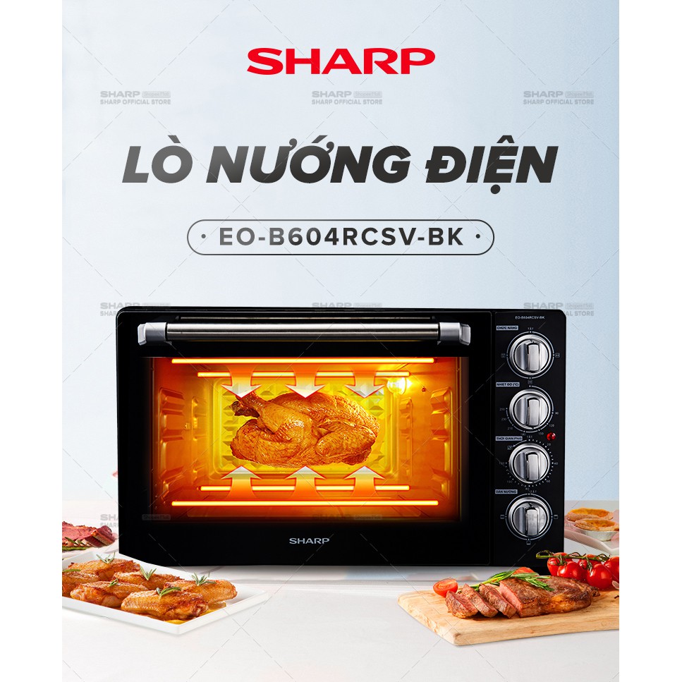 Lò Nướng Điện Sharp EO-B604RCSV-BK 60L Công Suất 2400W - Chính Hãng BH 12 Tháng