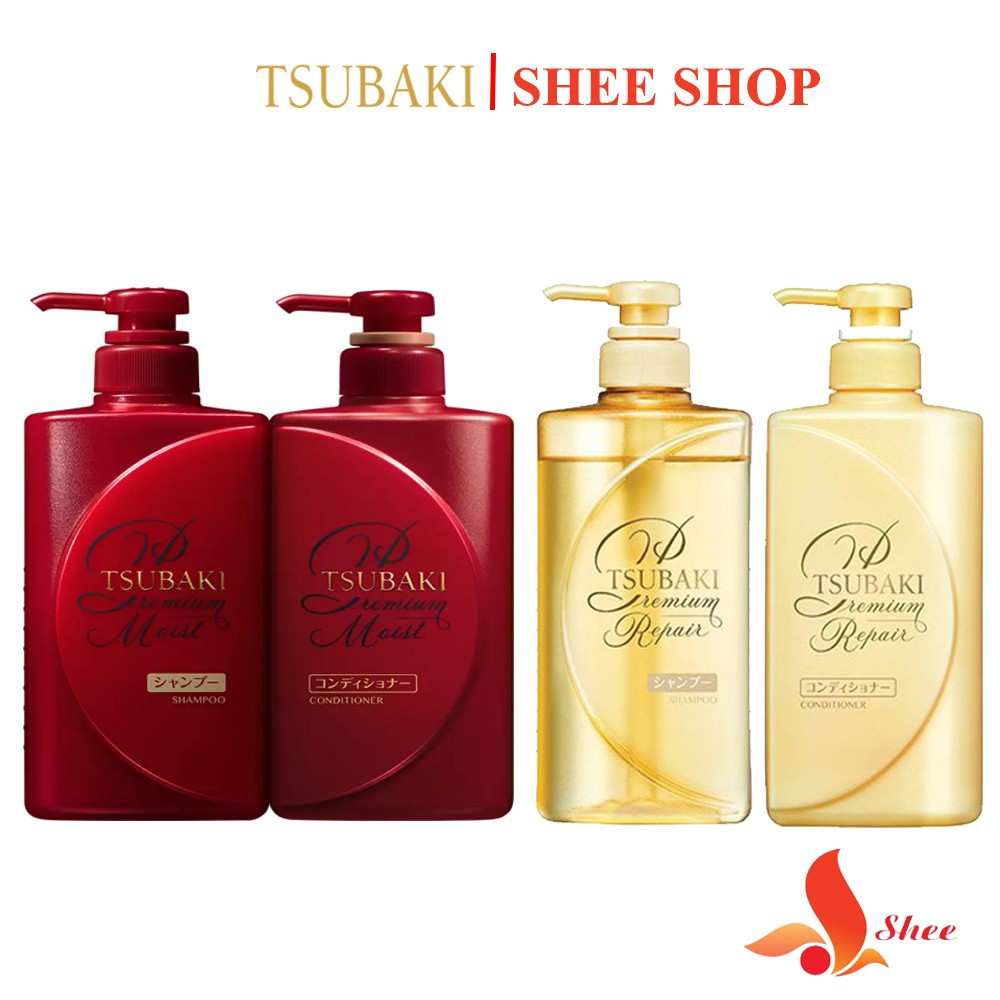 Bộ Dầu Gội Xả Tsubaki Premium 490ml