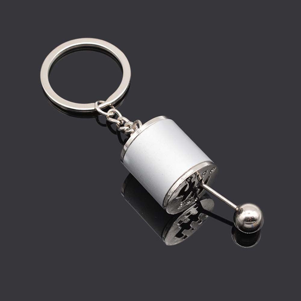 Móc khóa hình đầu cần số 6 tốc độ bằng kim loại độc đáo sáng tạo trang trí xe hơi