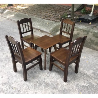 Bộ bàn cafe - bàn trà gỗ chân aha phù hợp với quán cafe, ban công, sân vườn.