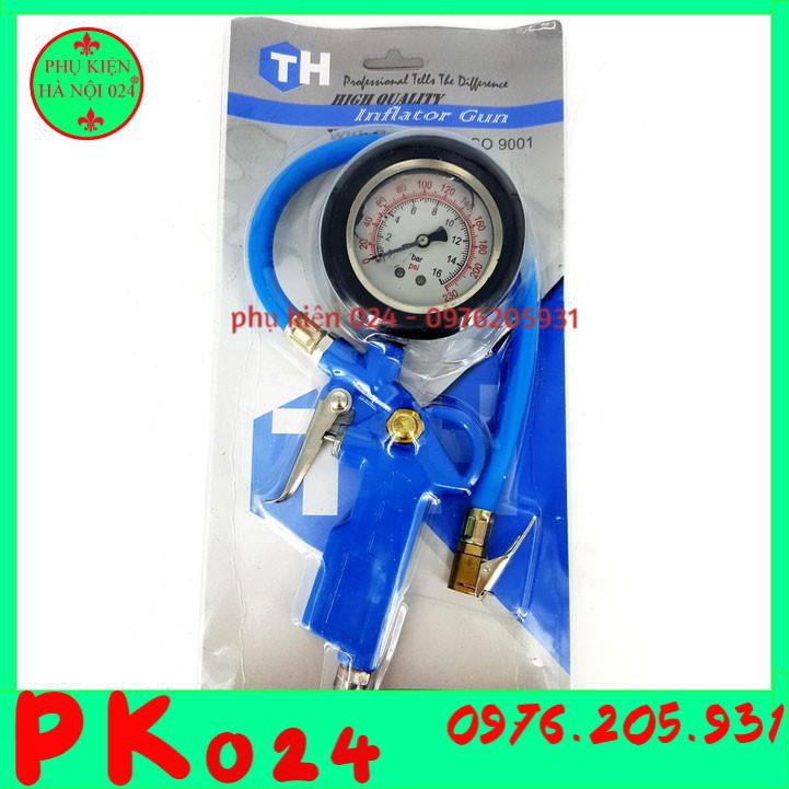 Tay Bơm Lốp Xe Có Đồng Hồ Đo Bằng Dầu Teng Hui Tay Cầm Dạng Súng