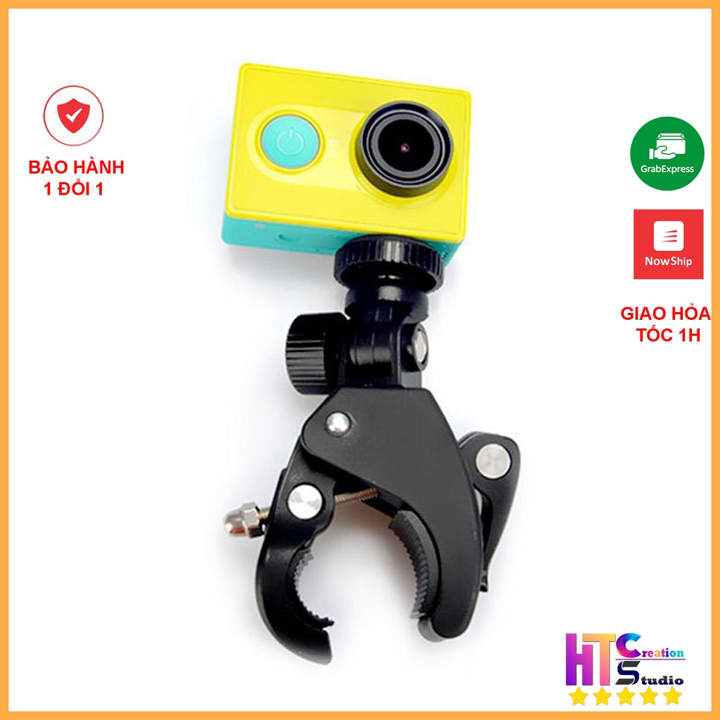 Giá đỡ gắn kẹp điện thoại vào chân đèn livestream, gắn camera hành trình vào tay lái xe đạp