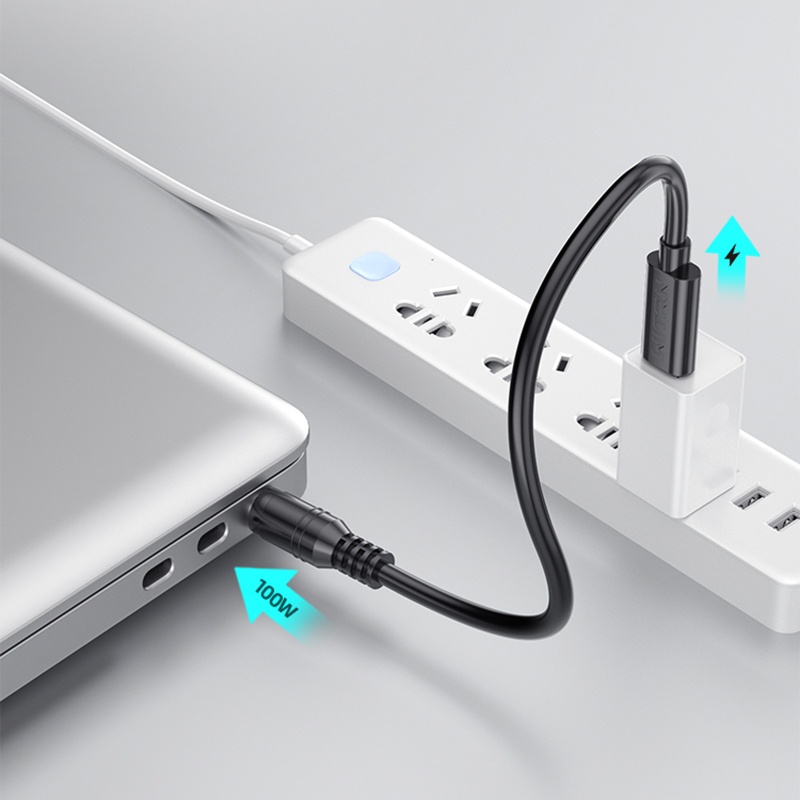 Dây Cáp Nguồn USB C PD Sang 12V 5.5x2.5mm 120cm Cho Máy Tính