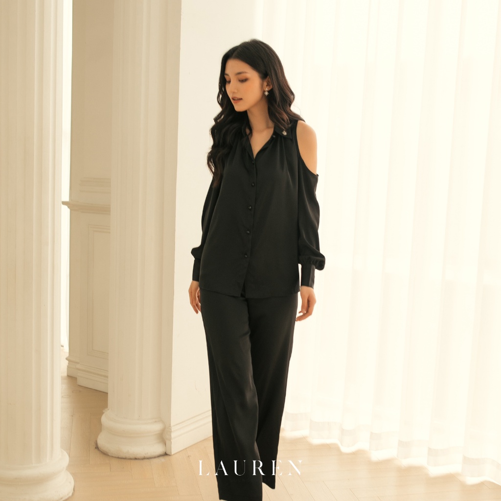 Set pyjama hở vai Swan Cold-shoulder Set by Lauren loungewear