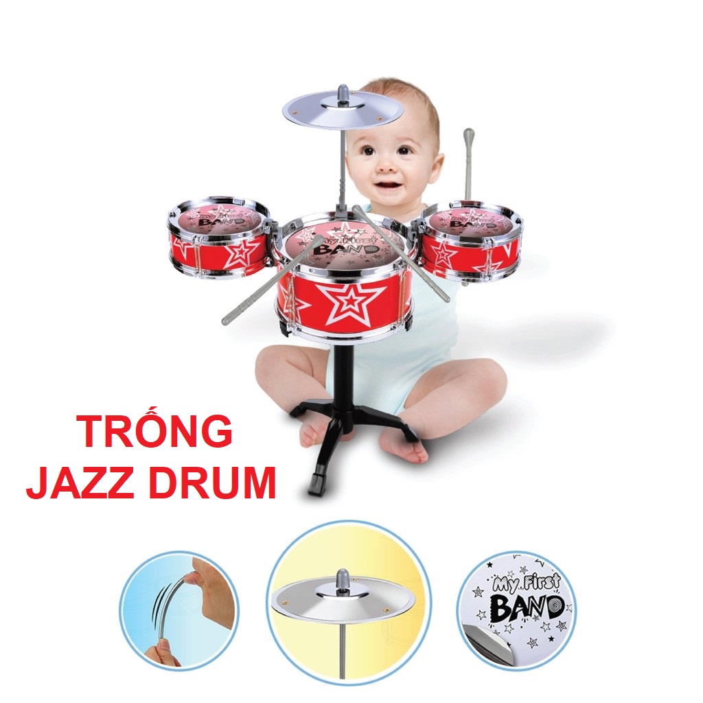 Đồ chơi hướng nghiệp - Bộ trống Jazz Drum cho bé Toyshouse - Nhạc cụ, âm nhạc cho bé yêu