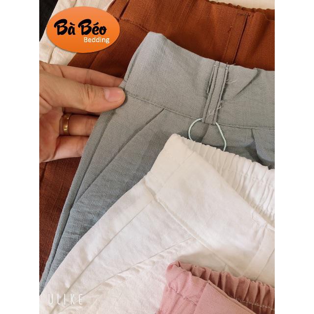 Quần baggy đũi cúc khoá chun lưng kiểu Nhật