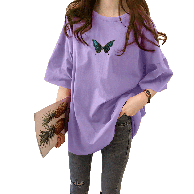 NRVP Áo thun 100% cotton ngắn tay cổ tròn thời trang mùa hè cho nữ